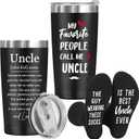 Uncle Gifts for Birthday Christmas Fathers Day,Best Uncle Ever Gifts form Niece Nephew,Great White Elephant Present Ideas for Men Him,Funny 20 OZ Stainless Steel Insulated Tumbler Coffee Cup Socks Set