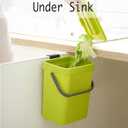LALASTAR Small Plastic Trash Can, Hanging Small Trash Can with Lid Under Sink for Kitchen, Food Waste Bin for Countertop, Mountable Garbage Can for Bathroom, RV, Green