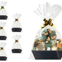 funsky Baskets For Gifts Empty, 5 Pk Black Empty Gift Baskets To Fill, Sturdy Cardboard Tray With Handles, Large Gift Baskets Empty Bulk For Beautiful Gifts, Christmas, Easter, Halloween