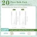 20 Pack Glass Cylinder Vase for Centerpieces, 7.48 and 7.87 inch Candle Flower Vase for Party, Wedding, Banquet Decoration,