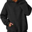 ATHMILE Womens Oversized Hoodies Fleece Sweatshirts Long Sleeve Sweaters Pullover Fall Clothes with Pocket (Small, Black)