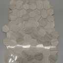 5-Sheet Peel and Stick Stone Tiles, Hexagon Peel and Stick Stone Backsplash 3D Marble Look Stick on Backsplash for Kitchen Fireplace (Hexagon Mixed Tan)