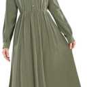 Nuoqi Prairie Dress Women Adult Pioneer Dress Long Colonial Costume with Bonnet Apron (M)