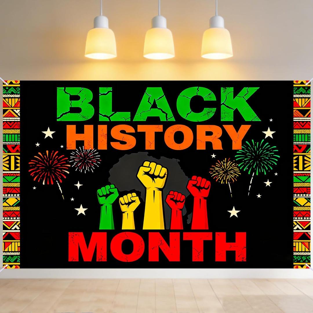 Nuxovilar Black History Month Africa Banner 71"x43 Polyester