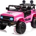 Garvee 12V Kids Ride On Truck Car with Remote Control - Electric Ride On Toys for Toddlers, Spring Suspension, 3 Speeds, LED Lights, Bluetooth Music & Parent Safety Brake