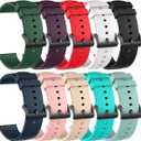 Chofit 10 Pack Silicone Bands Compatible with Amazfit Active 2 1/GTR mini/GTS 2 2e 3 4/GTS 2 4 mini, 20MM Replacement Watch Straps for Amazfit Bip 3,3 Pro/Bip U,U Pro
