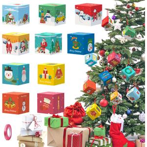 3 x KADYON 10Pcs Christmas Ornaments, 2.6 Inch Small Gift Boxes for Hanging Tree Decorations (10)