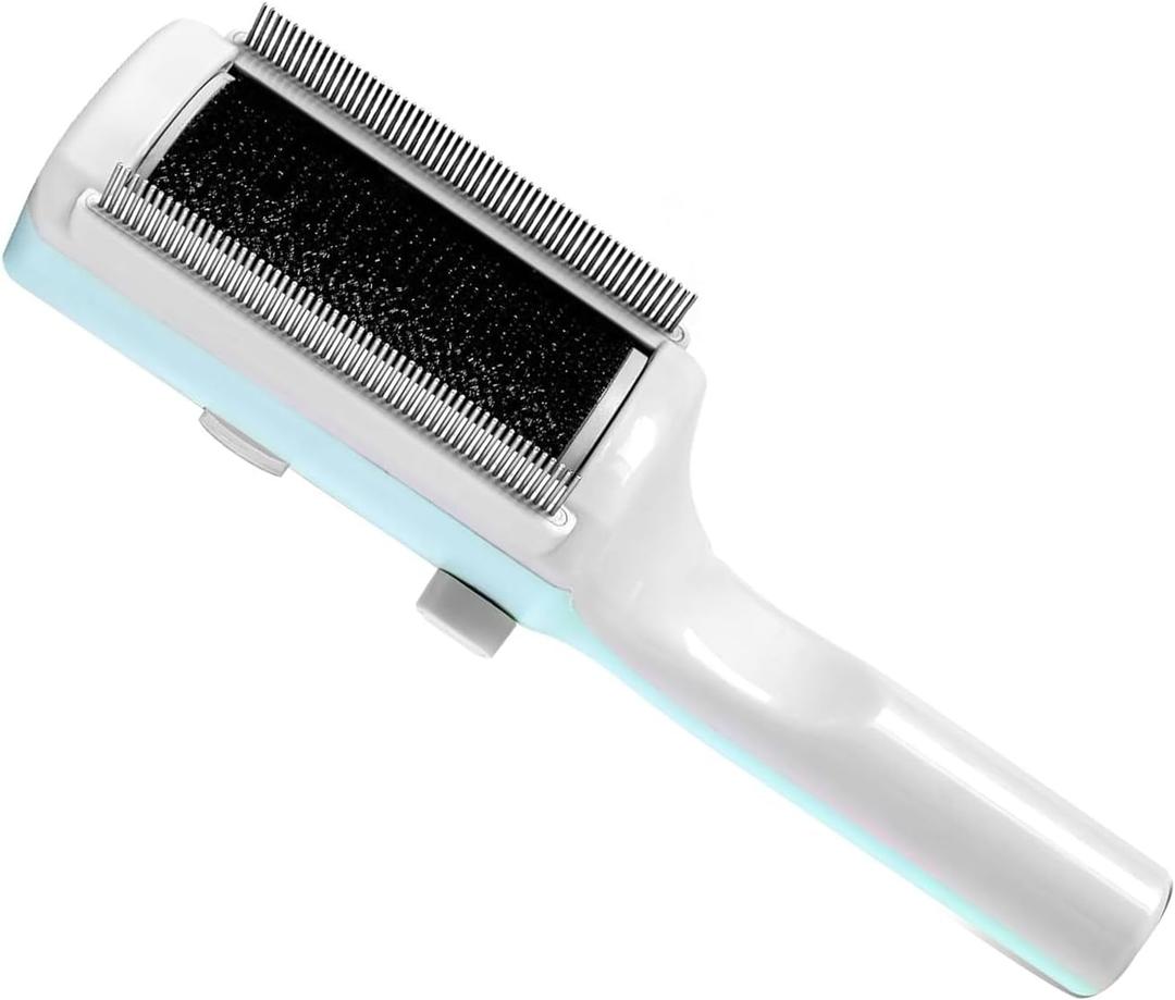 Pet Dry Cleaning Brush for Short or Long Haired Cats, Cat Hair Brush, Cat Sticky Brush for Shedding and Grooming Blue
