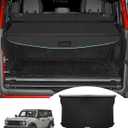 Powerty Cargo Cover for Ford Bronco 4-Door Soft Hard TOP 2021-2024 2025, Trunk Cover Retractable Trunk Security Shielding Shade Replacement for Bronco Accessories Punch-Free (Not for Bronco Sport)