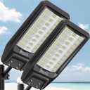 loyoele Solar Street Light Outdoor Waterproof Dusk to Dawn, 9800W Solar Parking Lot Lights Commercial Large Outdoor Flood Light Heavy Duty Solar Power with Motion Sensor for Yard Garden,   2 Pack