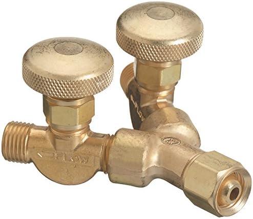 Western Enterprises 111 Valved "Y" Connections, 200 PSIG, Brass, RH, 9/16" - 18, Female/Male Connection, 0.5 Length, B-Size