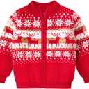 Toddler Boys Christmas Sweater Kids Knitted Cardigan Winter Zipper Outfits Top