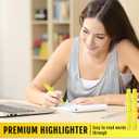 Fuutreo 60 Pack Pastel Highlighters Bulk Bright Color Highlighter Marker Chisel Tip Dry Quickly Safe Highlighter Pens Fluorescent Ink for Adults Home Office(Yellow)