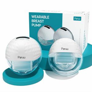 Paruu P10 Hands-Free Breast Pump Wearable, 338mmHg Strong Suction, Low Noise, 4 Modes & 9 Levels, Electric Breast Pump Portable, Smart Display, 19/ 21/ 24/ 28mm Insert/ Flange, 2 Pack (White)