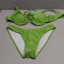 ZAFUL Women High Cut Bikini Sets String Sexy Swimsuit Two Piece Underwire Bathing Suit Brazilian Cheeky Cut Out Cute Swimwear (Medium, Grass Green)