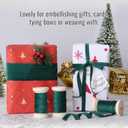 2 x AuroTrends Green Velvet Ribbon 3/8in -3Rolls, 3/8" x 15 Yd Velvet Christmas Ribbon with Wooden Spool- Thin Velvet Green Ribbon for Christmas Decoration, Gift Wrapping (Green, 3 Rolls)