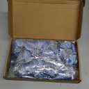 Boao 24 Pieces Christmas Artificial Glitter Poinsettia Flowers Xmas Flowers Wedding Christmas Tree New Year Ornaments(Blue)