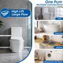 700W Macerator Pump for Basement Bathroom
Macecrating Toilet Pump for Basement with 4 Water Connections for Macerating Toilet, Laundry, Cooking Sink, Clothes Washer
