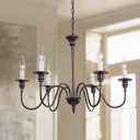 Dining Room Chandelier Over Table, 6-Light Oil Rubbed Brown Rustic Industrial Iron Chandeliers for Dining Room Light Fixtures Hanging, Living Room, Foyer, Bedrooms