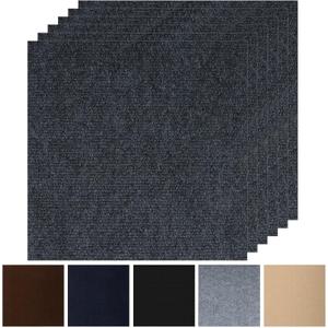 Peel and Stick Carpet Squares 24" x 24", Self Adhesive Non-Slip Carpet Tiles, Peel and Stick Soft Padded Carpet Tiles for Kitchen Bedrooms Indoor Outdoor(20 Tiles/80 sq ft)