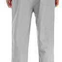 SIR7 Men's Linen Casual Lightweight Drawstrintg Elastic Waist Summer Beach Pants (XXXL)