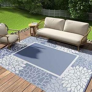 Outdoor Rug 8x10 Reversible-Waterproof Patio Rug-Quick Dry Outdoor Carpet-Outdoor Area Rugs Indoor Outdoor Rugs-Outside Rug Patio Decor for Porch Deck Balcony Backyard