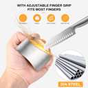 2 x Niupiour Stainless Steel Finger Guards, 4 Packs of Finger Protectors when Cutting, Slicing, Dicing, Chopping Vegatables, Kitchen Tool Knife Shields Guards Avoid Hurting