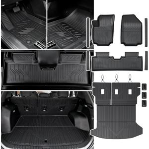 Floor Mats & Cargo Mat with Backrest Mat for 2025-2026 Chevy Equinox(Only Gas)/GMC Terrain, Door Sill Guards, All Weather TPE Car Floor Liners Trunk Mat Accessories for Chevrolet Equinox