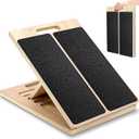 Wooden Slant Board for Calf Stretching Adjustable Incline Board for Squats, Ankle & Achilles Stretch, Physical Therapy Foot Stretcher, Non-Slip Wedge for Knees Over Toes, Balance & Mobility Training