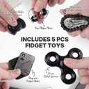 5 Pcs Fidget Toys Adults Metal Fidgets Toy Set Magnetic Slider Clicker/Spinner for Stress & Anxiety Relief, Office Desk Sensory Toys for Autism ADHD Cool Gadgets Gift for Men Women