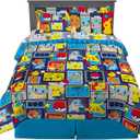 Pokmon Pikachu Full Size Bedding Set Kids Bedding Super Soft Cozy Reversible Comforter and Sheet Set with Sham, 7 Piece Full Size, (Officially Licensed Product) by Franco
