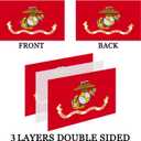 Double Sided USMC Marine Corps Flag 2x3 Outdoor- 3Ply Heavy Duty 240D Nylon 4 Rows Sewn- All Weather United States Official Marines Corps Flags Banner for Outdoor/Indoor with 2 Brass Grommets