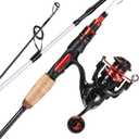 Sougayilang Spinning Combo, Medium Heavy Fishing Pole and 2000 Spinning Reel Set, Fishing Rod and Reel Commbo for Bass Fishing Tackle,  Pearl White, 5.9ft & Spinning Reel