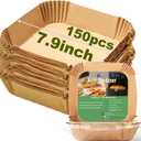 Air Fryer Disposable Paper Liner Square 7.9 Inches, Instant Pot Vortex Plus 4QT Air Fryer Liners, 150Pcs Parchment Paper Liners For 3-6QT Air Fryer, Baking Roasting Microwave