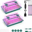 Sunexinlo Seed Starter Tray with Grow Light, 2 Pack 80 Cells Seedling Tray Kit with Humidity Hood and Drainage Hole, Adjustable Light & Timing, Perfect for Indoor Seed Cultivation