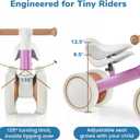 Customized Baby Balance Bike for 1-Year-Old | Lightweight and Safe - No Sharp Edges | Silent Wheels for Smooth & Quiet Rides | Easy-to-Assemble 1st Balance Bike for Toddlers, Pink