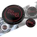 5 Hole Engine Derby Cover CNC Aluminum Fit for Harley Softail Street Bob Fat Bob Low Rider Fat Boy Heritage Classic Breakout 2022-2025 (Black with Red 114)