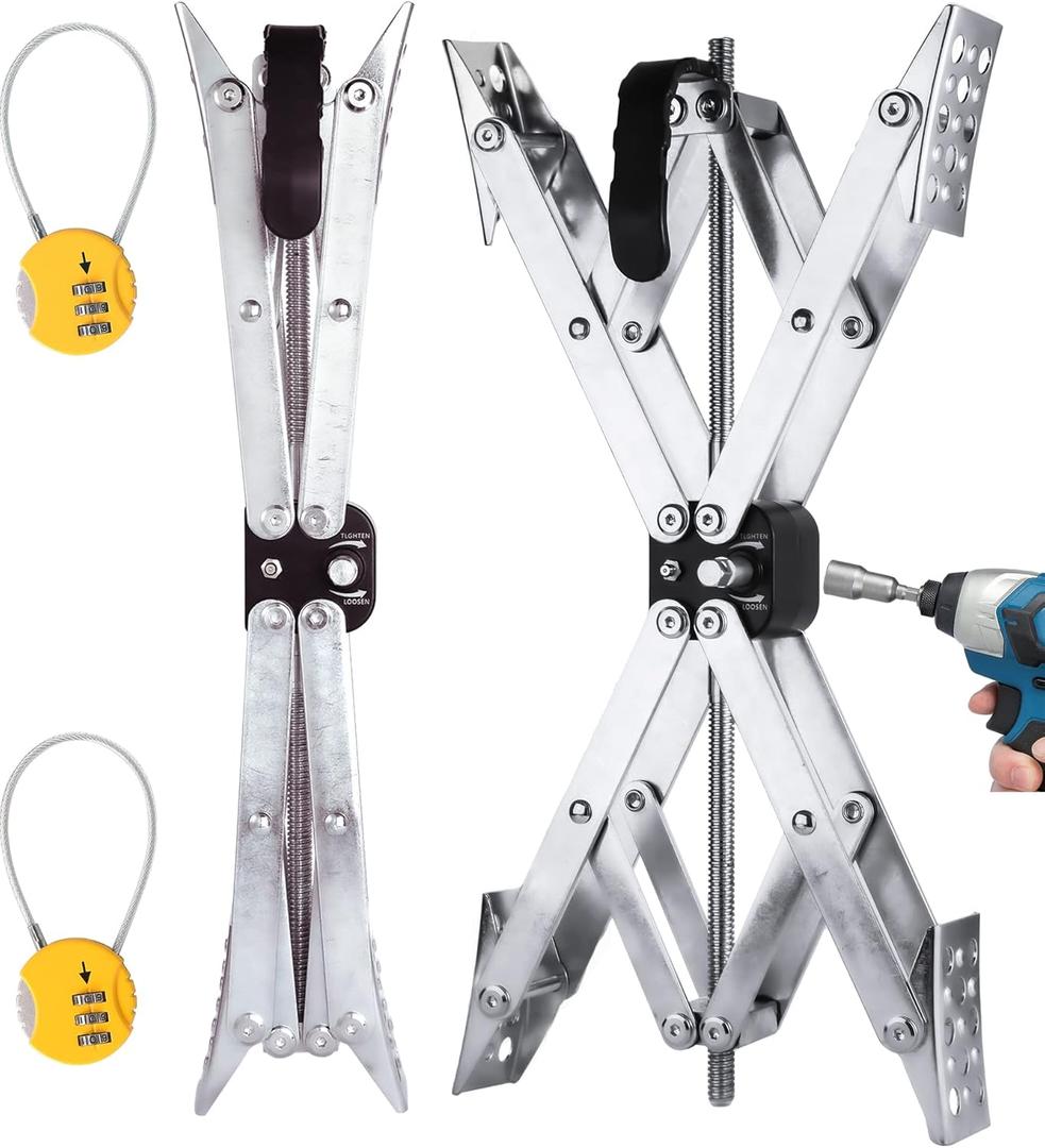 Wheel Chock X-Shaped Stabilizer (Allow Drill Adjust) Dual Axel RV Travel Trailer Camper Tire While Camping (XL-2 Pack)