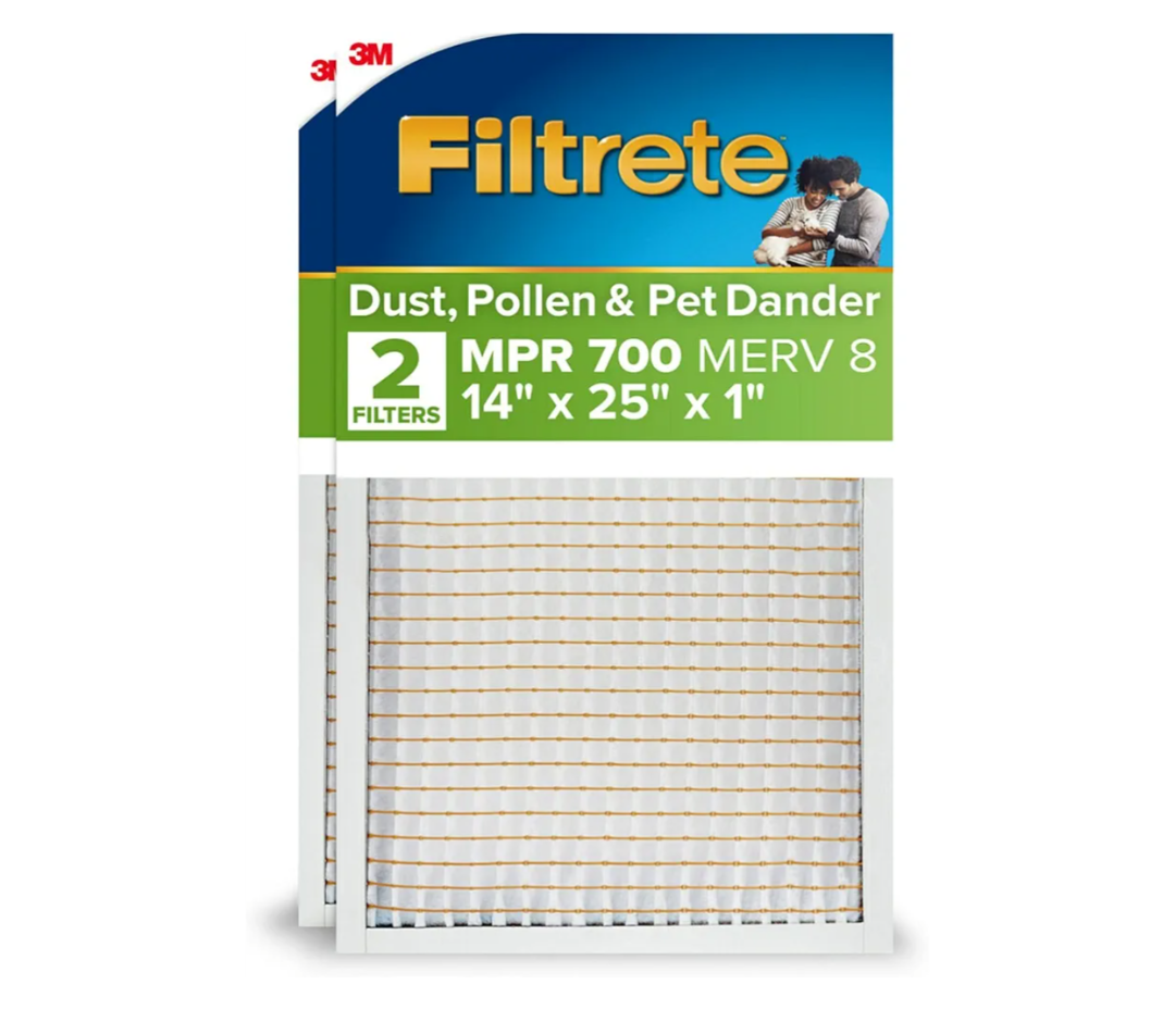 Filtrete 16x20x1 AC Furnace Air Filter, MPR 700, MERV 8, Tough on Pollen, Easy on Airflow, 3-Month Pleated 1-Inch Electrostatic Air Cleaning Filter, 2-Pack,Missing 1 filter