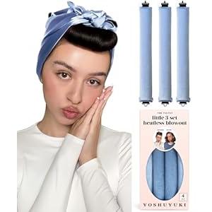 Littles Heatless Curls Overnight Rods Velvet Hair Curler to Sleep in No Heat Heatless Curling Iron Foam Sponge Flexi Rods Hair Rollers for Long Short Hair Care Styling Tools Black