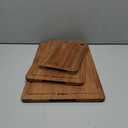 Bamboo Cutting Board for Kitchen  3-Piece Wooden Boards with Juice Grooves, Side Handles, Non-Slip Mats  Perfect for Meat, Veggies Fruit,Cutting Board & Knife Sets  Ideal Kitchen Gift (Carbonized brown)