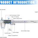 Digital Caliper Measuring Tool, Stainless Steel Vernier Caliper Digital Micrometer with Large LCD Screen, Easy Switch from Inch Metric Fraction, 6 Inch Caliper Tool for DIY/Household