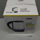 bella 1.7 Liter Glass Electric Kettle, Quickly Boil 7 Cups of Water in 6-7 Minutes, Soft Blue LED Lights Illuminate While Boiling, Cordless Portable Water Heater, Carefree Auto Shut-Off, Black