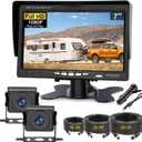 Kairiyard 7 Inch HD 1080P Backup Camera, 2 Channel, DIY Grid Lines 150 Wide Angle Reverse Rear View Camera Wired Back up Camera System for Truck RV Car Trailer Camper Tractor