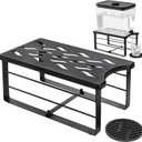 Elsjoy Water Filter Dispenser Stand with Silicone Coaster, 15 x 8 x 6.8 inch Countertop Metal Drink Beverage Dispenser Stand Holder for Party Drink Station