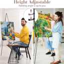 AZEAM 63" Easel Stand for Sign, 3 Pack Portable Easel for Painting, Foldable Black Metal Easel Display Stand Poster Holder Adjustable Sign Stand for Display Wedding Arts Poster