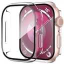 Smiling 2 Pack Case Compatible with Apple Watch Series 11 (2025)/ Series 10 42mm with Tempered Glass Screen Protector, Hard PC Case Scratch-Resistant Overall Protective Cover- Transparent