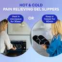 LEONNS Gel Ice Pack Slippers - Provides Hot and Cold Therapy for Foot Pain, Neuropathy Pain Relief for Feet, Gout Relief, Swollen Feet, Plantar Fasciitis and Heel Spurs- One Size Fits Most (Black)