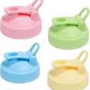 Mason Jar Pour Spout Lid for Wide Mouth Mason Jars, Plastic Mason Jar Pitcher Flip Cap Airtight Lid, Leak-Proof and Durable, Easy Pouring Spout, Pack of 4 (Colorful-4 Pcs)