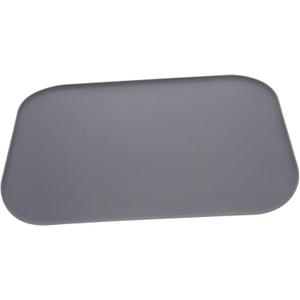 Silicone Pet Feeding Mat Raised Edge Food and Water Bowl Mat for Cats and Dogs Deep Prevents Messy Spills and Keeps Floors (Dark Grey)